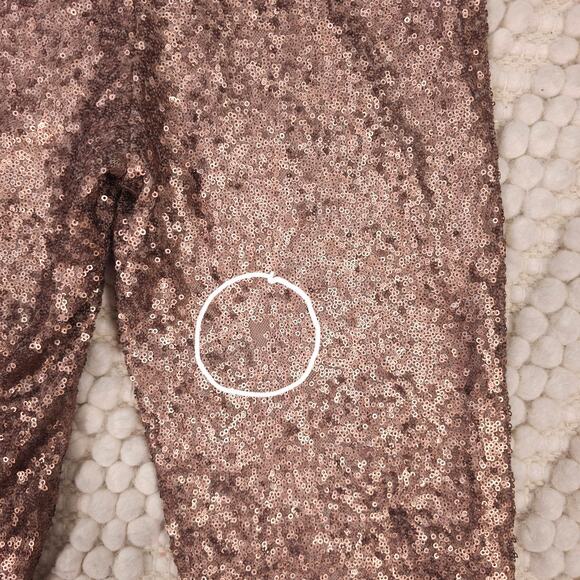 Bronze Shiny Sequin Pants Sz Small - Picture 8 of 8